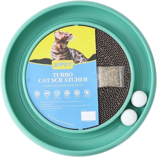 Interactive Cat Scratcher with Two Rotating Balls,Durable Scratch Pad for Indoor Play,Eco-Friendly Purple Sisal,2-in-1 Cat Toy
