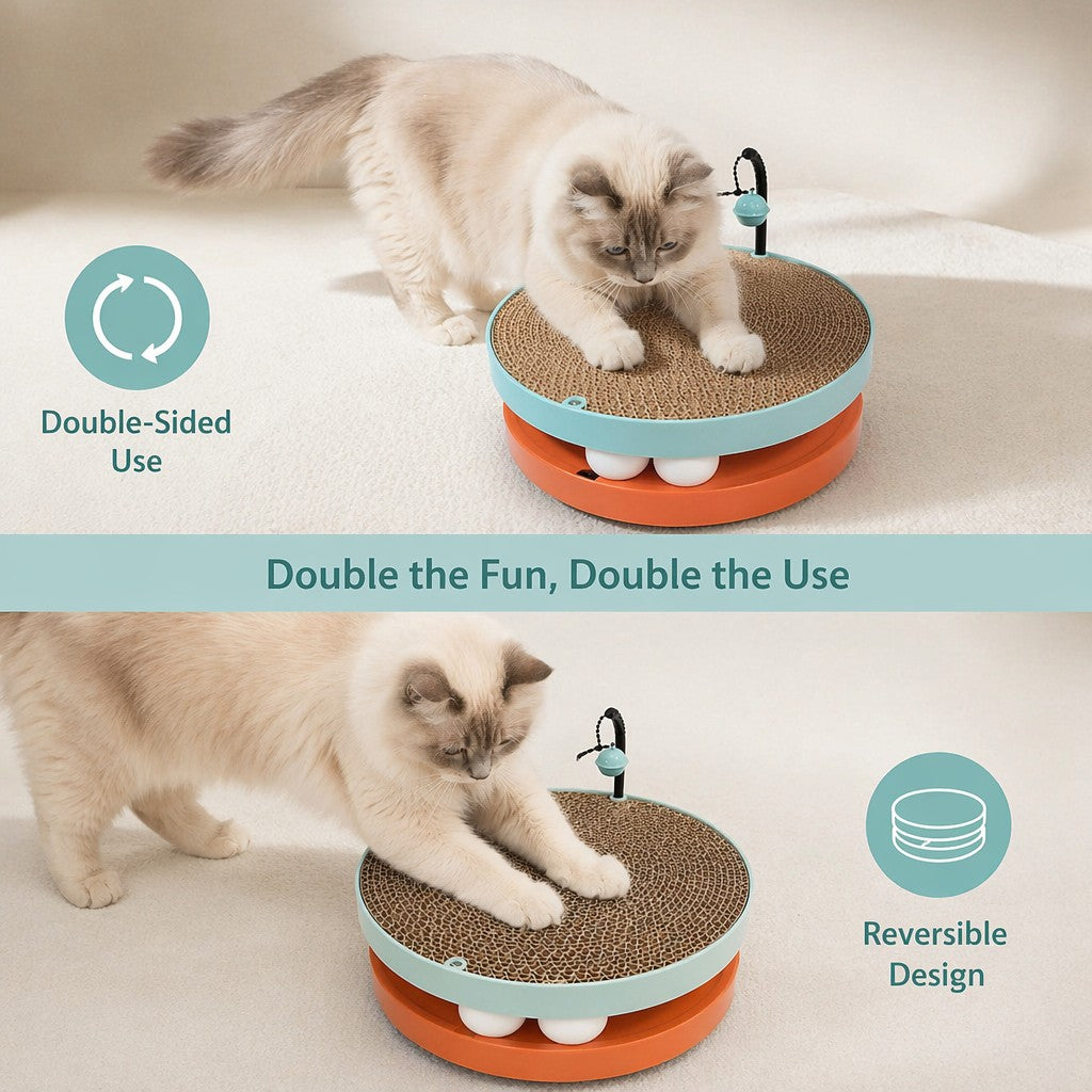 Interactive Cat Ball Track Toy Cat Scratcher