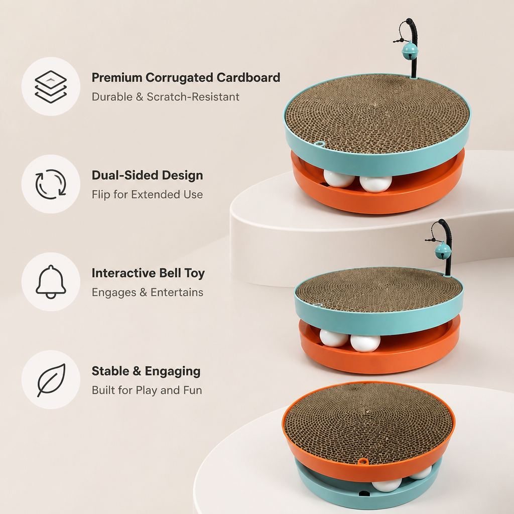 Interactive Cat Ball Track Toy Cat Scratcher
