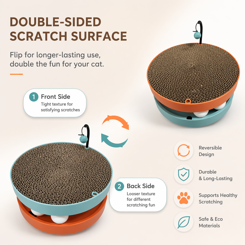 Interactive Cat Ball Track Toy Cat Scratcher