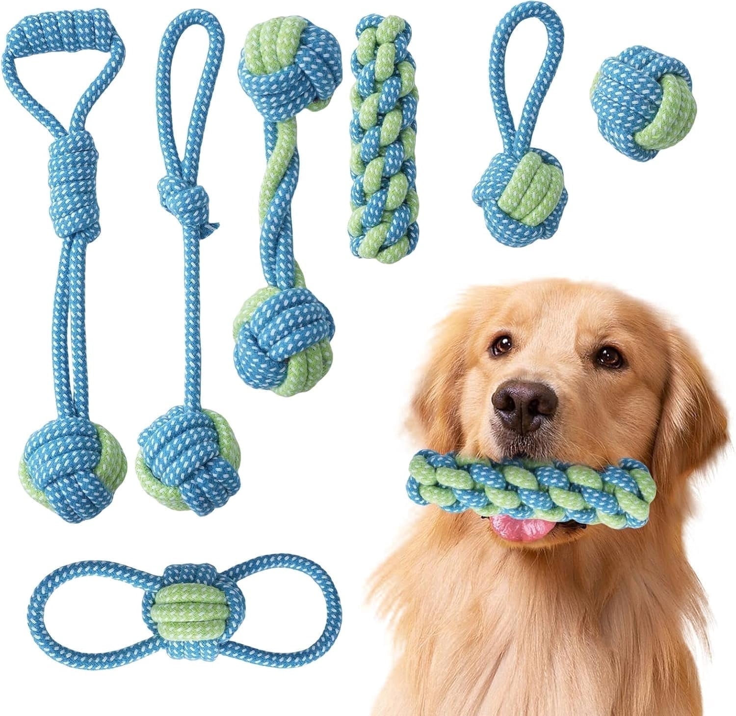 7 Pack Puppy Rope Toys, Dog Rope Toys for Small Dogs, Dog Tug Rope, Puppy Teething Rope for Teeth Cleaning and Chewing, Keep The Dog from Being Bored, Variety of Dog Cotton Rope Toys
