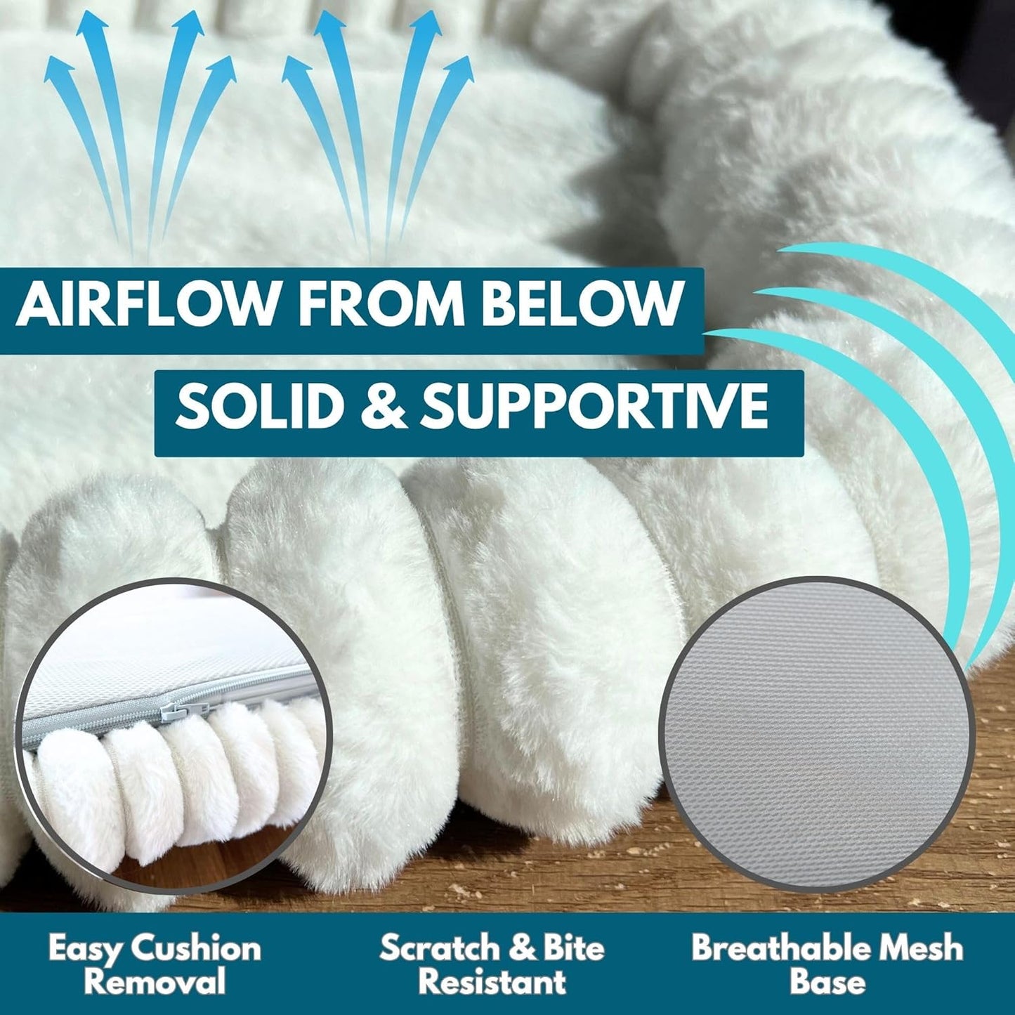 JOPOY Premium Window Mount Cat Hammock with 4 Large Suction Cups & Soft Bubble Cushion, White