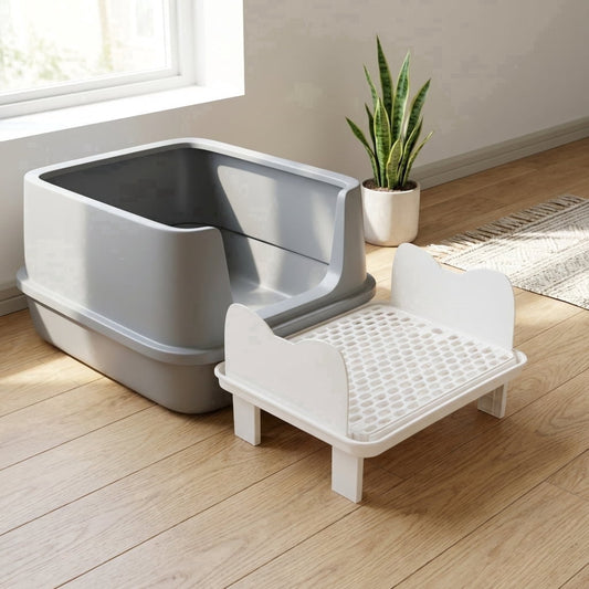 Litter Catching Step for Cat Litter Box, Litter Trap Stool for Automatic Litter Box Self Cleaning, Litter Collection Stairs, Litter Catcher Ramp for Old Geriatric Senior Cat