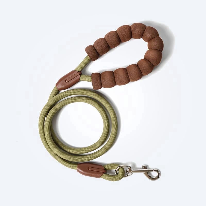 Rope Dog Leash 5 ft with Comfortable Padded Handle, Highly Reflective Threads Strong Dog Leash for Puppies Small Medium and Large Dogs
