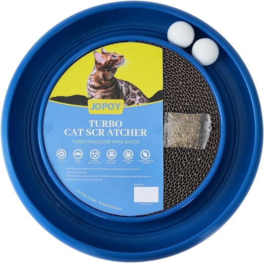 Interactive Cat Scratcher with Two Rotating Balls,Durable Scratch Pad for Indoor Play,Eco-Friendly Purple Sisal,2-in-1 Cat Toy