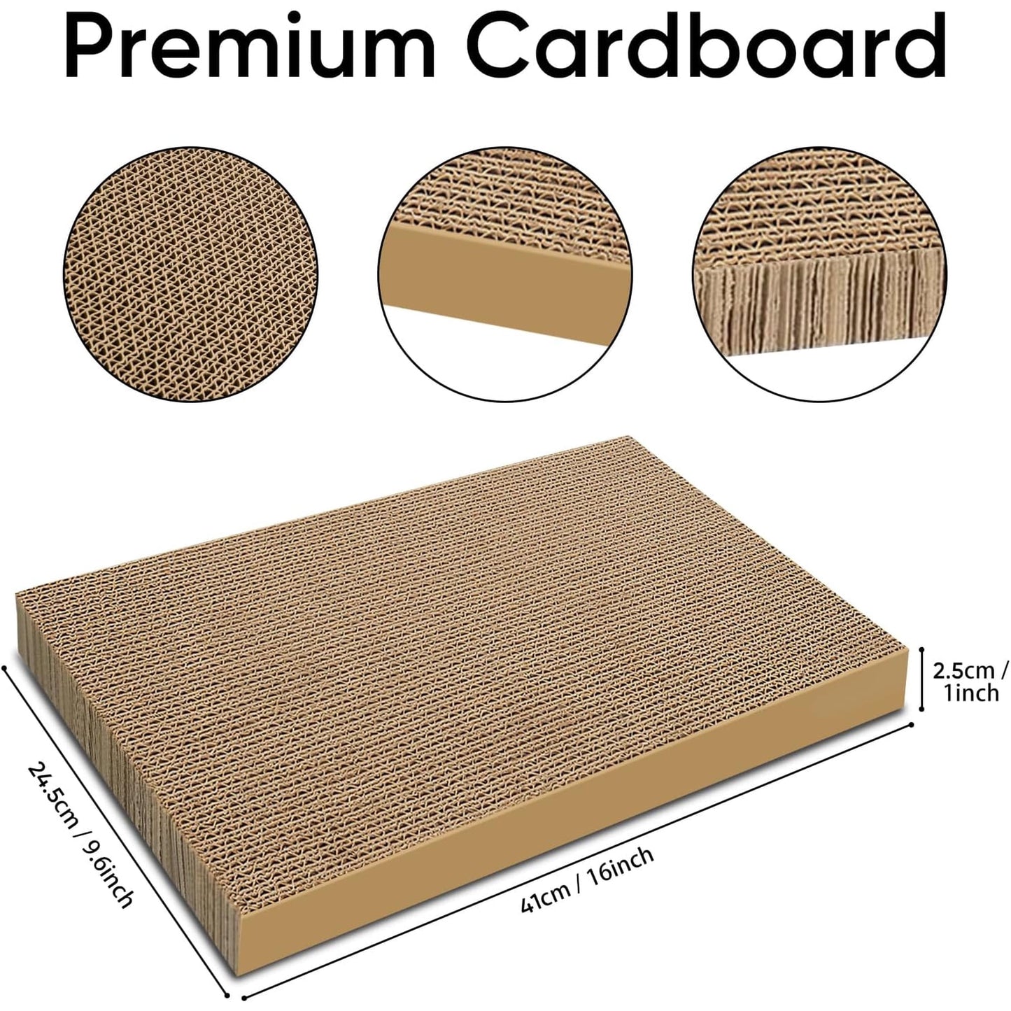 JOPOY Reversible Cardboard Cat Scratching Replacement Pad Set with 1/2 Reversible Pads & Cat Scratching Pads, 2 Count