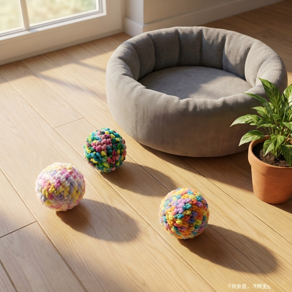 JOPOY Interactive Cat Ball Toy with Bell Inside, Multicolor Circle (4 Pack)